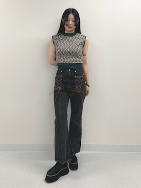 「MURUA（ムルーア）のアイテム」を使った、成田すみれさん（レディース・171cm）の夏コーディネート