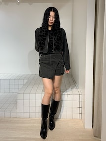 フェイクレザーショートフライトジャケット【セットアップ着用可