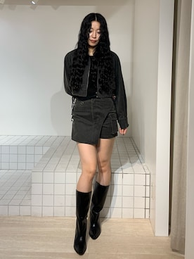 「MURUA（ムルーア）のアイテム（ブルゾン）」を使った、成田すみれさん（レディース・171cm）の秋コーディネート