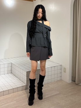 「MURUA（ムルーア）のアイテム」を使った、成田すみれさん（レディース・171cm）の春コーディネート