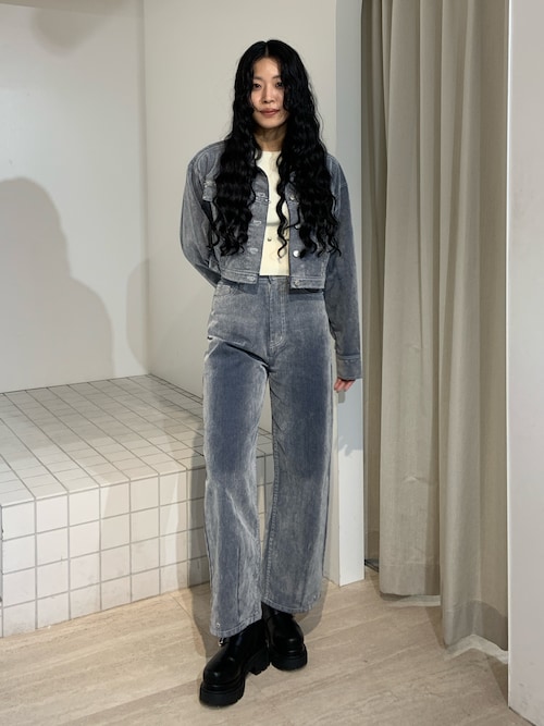 超美品 MURUA フロッキーバレルレッグデニム フロッキーバレルレッグデニム【セット販売対象】[品番：MKSW0065721