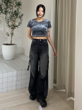 「crocs（クロックス）のアイテム」を使った、成田すみれさん（レディース・171cm）の夏コーディネート