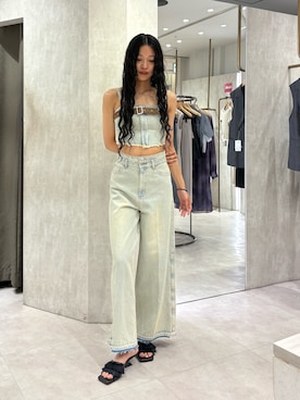 「MURUA（ムルーア）のアイテム」を使った、成田すみれさん（レディース・171cm）の夏コーディネート