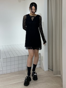 「MURUA（ムルーア）のアイテム（ワンピース/ドレス）」を使った、成田すみれさん（レディース・171cm）の秋コーディネート