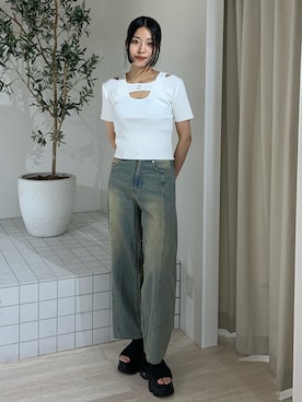 「厚底」｜成田すみれさん（レディース・171cm）の夏コーディネート