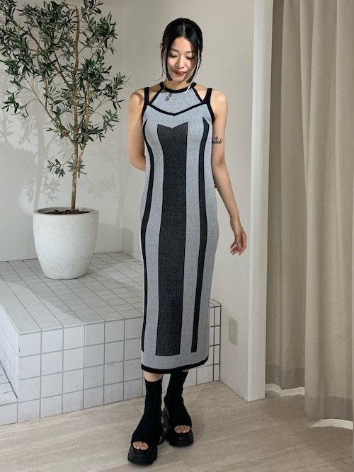 レイヤードライクニットキャミワンピース（ワンピース）｜MURUA