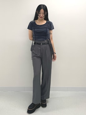 「MURUA（ムルーア）のアイテム」を使った、成田すみれさん（レディース・171cm）の夏コーディネート
