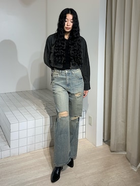 「MURUA（ムルーア）のアイテム（ブルゾン）」を使った、成田すみれさん（レディース・171cm）の秋コーディネート