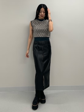 「アイテム（スカート）」を使った、成田すみれさん（レディース・171cm）の夏コーディネート