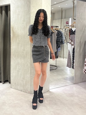 「MURUA（ムルーア）のアイテム」を使った、成田すみれさん（レディース・171cm）の夏コーディネート