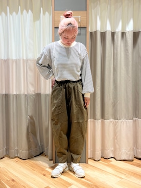 「Samansa Mos2（サマンサ モスモス）のエッグパンツ（その他パンツ）」を使った、Saさん（レディース・165cm）の秋コーディネート