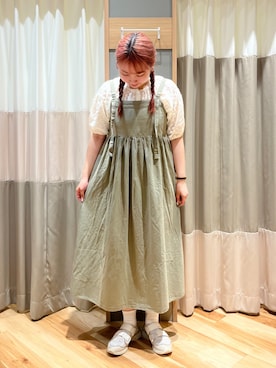 「オフホワイト」｜「アイテム（ワンピース/ドレス）」を使った、Saさん（レディース・165cm）の夏コーディネート