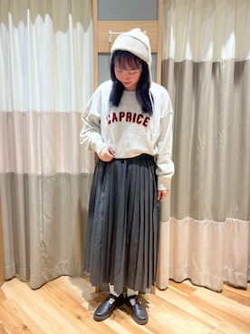 「プリーツ」｜「アイテム（帽子）」を使った、Saさん（レディース・165cm）の秋コーディネート