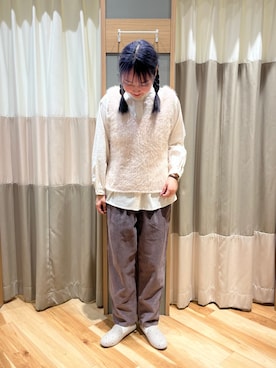 「アイテム（ドレスシューズ、ベージュ系）」を使った、Saさん（レディース・165cm）の秋コーディネート