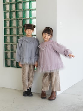 「pairmanon（ペアマノン）のアイテム（スウェット）」を使った、pairmanonさん（キッズ・120cm）の冬コーディネート