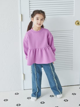 「ぺプラムトップス」｜「アイテム（スウェット）」を使った、pairmanonさん（キッズ・110cm）の秋コーディネート