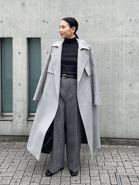 「アイテム（ステンカラーコート）」を使った、FUMIさん（レディース・162cm）の秋コーディネート