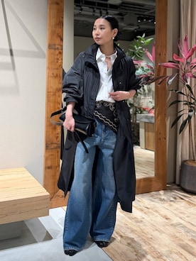 「Chaos（カオス）のアイテム（デニムパンツ）」を使った、FUMIさん（レディース・162cm）の冬コーディネート