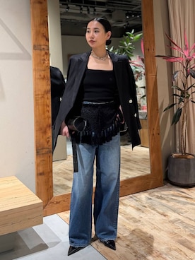 「Chaos（カオス）のアイテム（デニムパンツ）」を使った、FUMIさん（レディース・162cm）の冬コーディネート