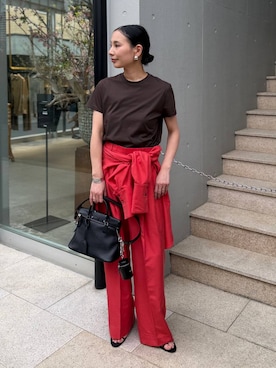 「Chaos（カオス）のアイテム」を使った、FUMIさん（レディース・162cm）の春コーディネート