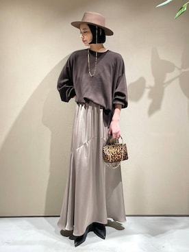 「アイテム（その他アウター、ブラウン系）」を使った、FUMIさん（レディース・162cm）の秋コーディネート
