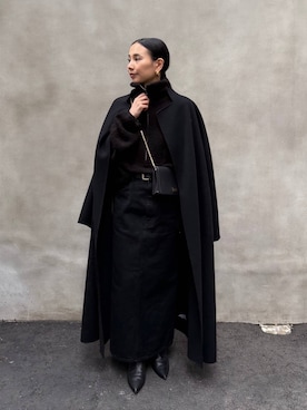 「アイテム（ノーカラーコート）」を使った、FUMIさん（レディース・162cm）の秋コーディネート