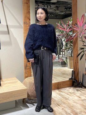 「アイテム（チェスターコート）」を使った、FUMIさん（レディース・162cm）の秋コーディネート