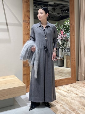 「アイテム（チューブトップ）」を使った、FUMIさん（レディース・162cm）の秋コーディネート