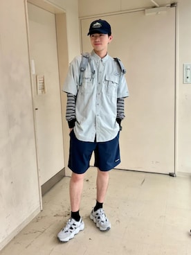 「Columbia（コロンビア）のアイテム」を使った、コロンビア公式さん（メンズ・180cm）の夏コーディネート