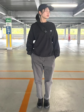 「アイテム（ボディバッグ/ウエストポーチ）」を使った、コロンビア公式さん（レディース・166cm）の秋コーディネート
