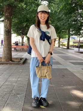 「アイテム（ポーチ）」を使った、コロンビア公式さん（レディース・158cm）の夏コーディネート