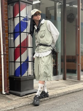 「Columbia（コロンビア）のアイテム」を使った、コロンビア公式さん（メンズ・173cm）の夏コーディネート