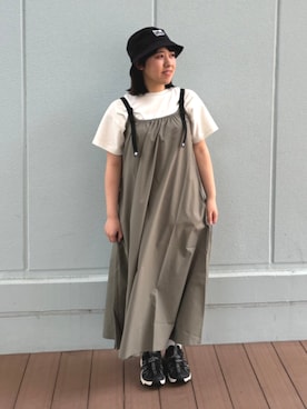 「黒サンダル」｜コロンビア公式さん（レディース・152cm）の夏コーディネート