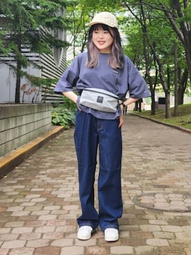 「アイテム（ボディバッグ/ウエストポーチ）」を使った、コロンビア公式さん（レディース・154cm）の秋コーディネート