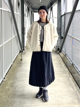 「アイテム（スカート）」を使った、コロンビア公式さん（レディース・172cm）の秋コーディネート