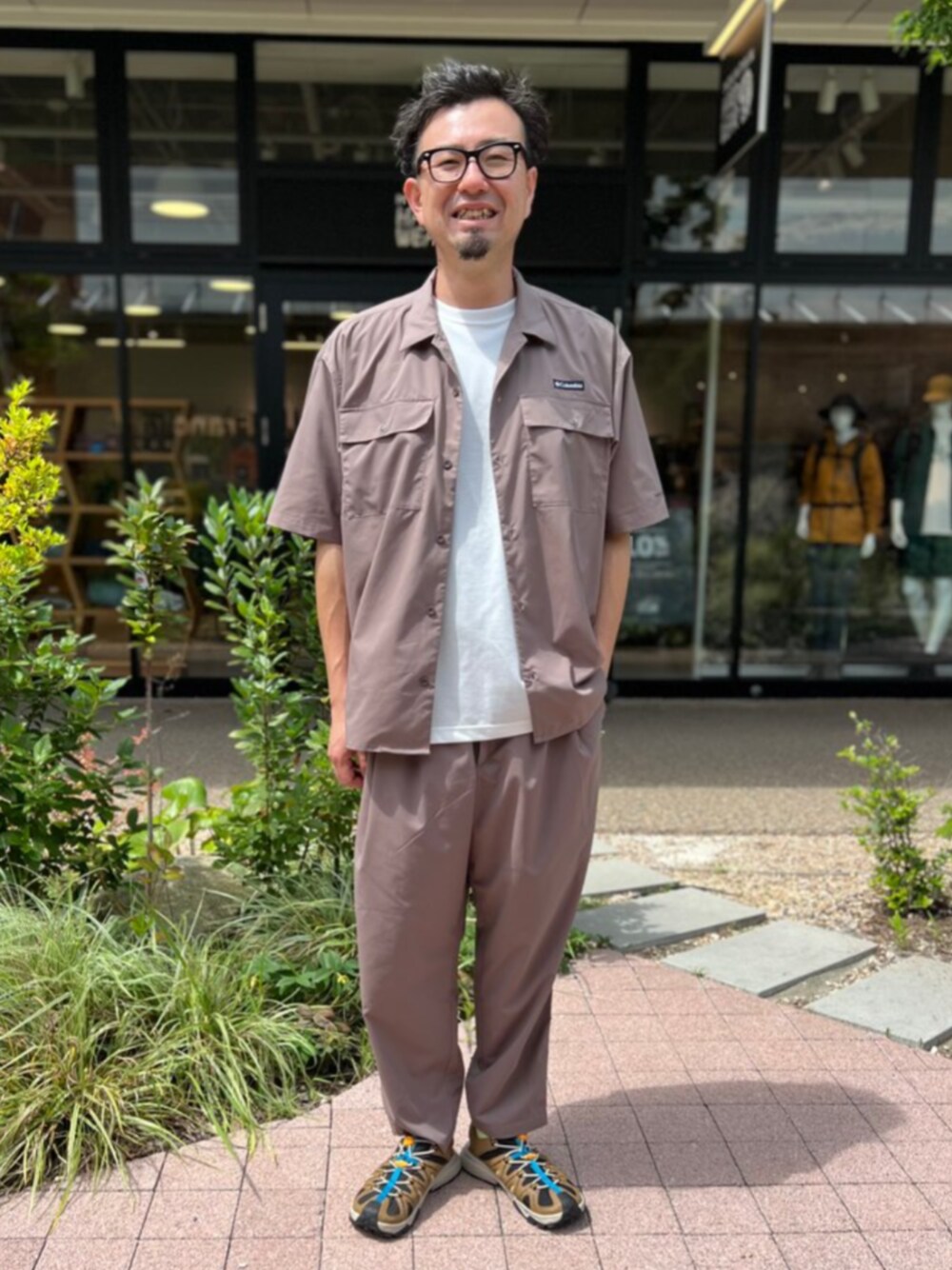 ★MARK&LONA★ レイヤードスタイルのショートスリーブシャツ Columbia／クリスタルロック ショートスリーブ シャツ／メンズ