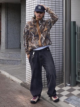 「迷彩」｜「アイテム（ブルゾン）」を使った、コロンビア公式さん（メンズ・177cm）の秋コーディネート