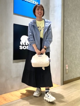 「Columbia（コロンビア）のアイテム」を使った、コロンビア公式さん（レディース・161cm）の春コーディネート