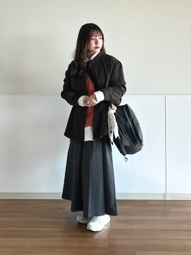 「Columbia（コロンビア）のCOLUMBIA BLACK LABEL/ フラッグピークシャツ /コロンビアブラックレーベル（シャツ/ブラウス、ブラウン系）」を使った、コロンビア公式さん（レディース・165cm）の秋コーディネート