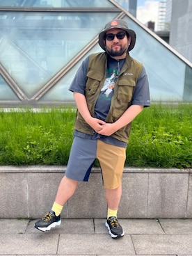 コロンビア公式さん（メンズ・177cm）の夏コーディネート