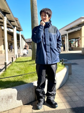 「コロンビア」｜「アイテム（ナイロンジャケット）」を使った、コロンビア公式さん（メンズ・175cm）の冬コーディネート
