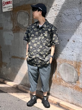 「アイテム（サンダル）」を使った、コロンビア公式さん（メンズ・174cm）の夏コーディネート