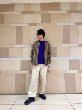 「アイテム（パープル系）」を使った、佐藤　壮留さん（メンズ・175cm・10代）の夏コーディネート