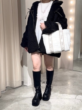 「one after another NICE CLAUP（ワンアフターアナザーナイスクラップ）のアイテム（スウェット）」を使った、Moeさん（レディース・156cm）の秋コーディネート