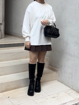 「one after another NICE CLAUP（ワンアフターアナザーナイスクラップ）のアイテム（スウェット）」を使った、Moeさん（レディース・156cm）の秋コーディネート