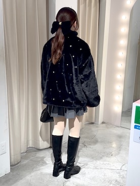 「one after another NICE CLAUP（ワンアフターアナザーナイスクラップ）のアイテム（ブルゾン）」を使った、Moeさん（レディース・156cm）の冬コーディネート