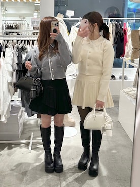 「one after another NICE CLAUP（ワンアフターアナザーナイスクラップ）のアイテム（ブーツ）」を使った、Moeさん（レディース・156cm）の冬コーディネート