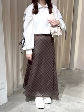 「one after another NICE CLAUP（ワンアフターアナザーナイスクラップ）のアイテム（スウェット）」を使った、Moeさん（レディース・156cm）の秋コーディネート
