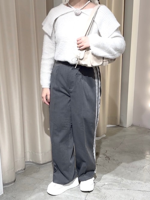 サイドレースワイドスラックス（スラックス）｜one after another NICE