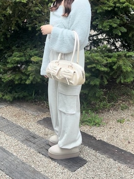 「one after another NICE CLAUP（ワンアフターアナザーナイスクラップ）のアイテム（スウェットパンツ）」を使った、Moeさん（レディース・156cm）の秋コーディネート